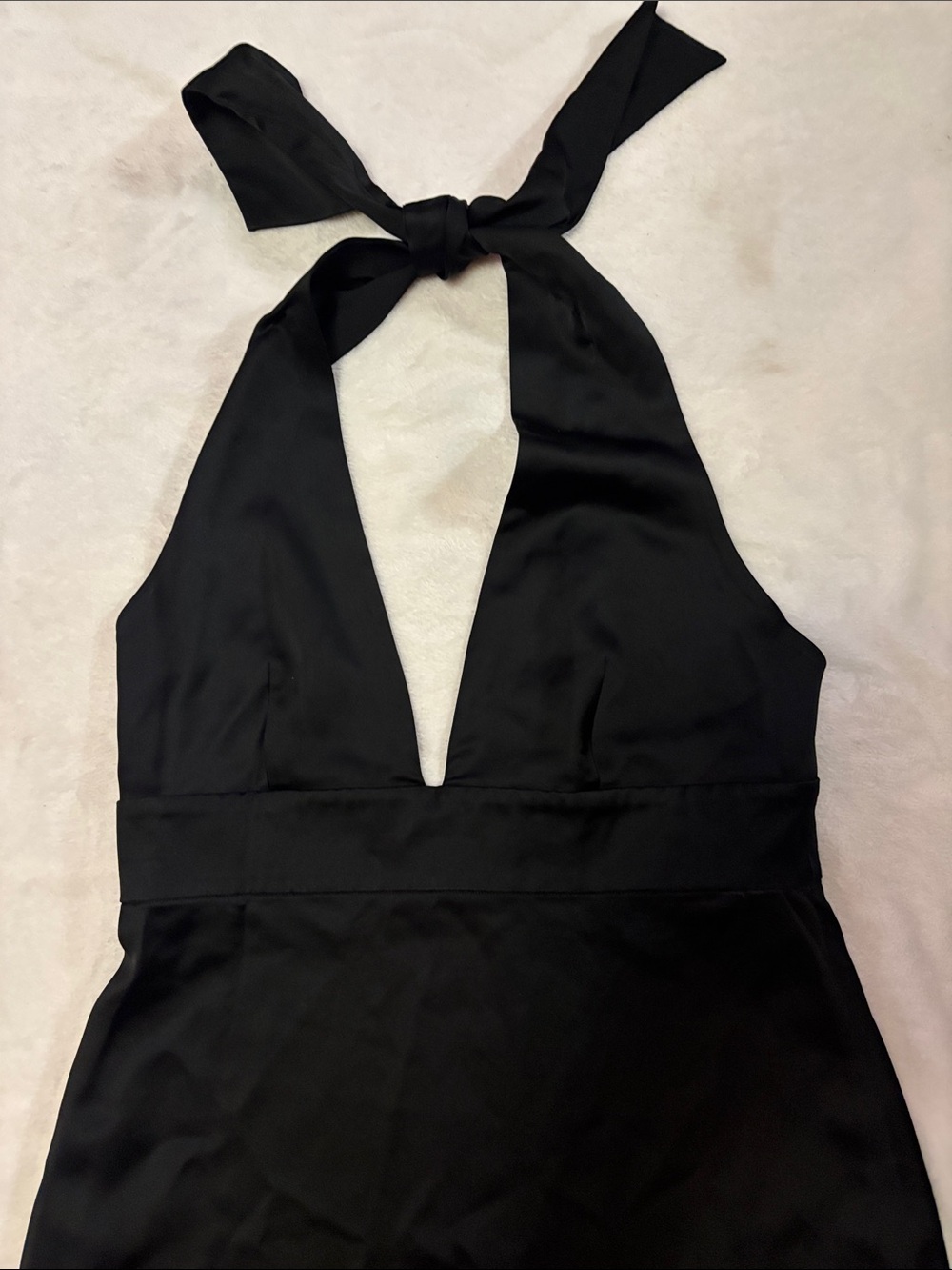 French Connection Black Backless Halter Midi Dress Size 8 EUC - Picture 4 of 10